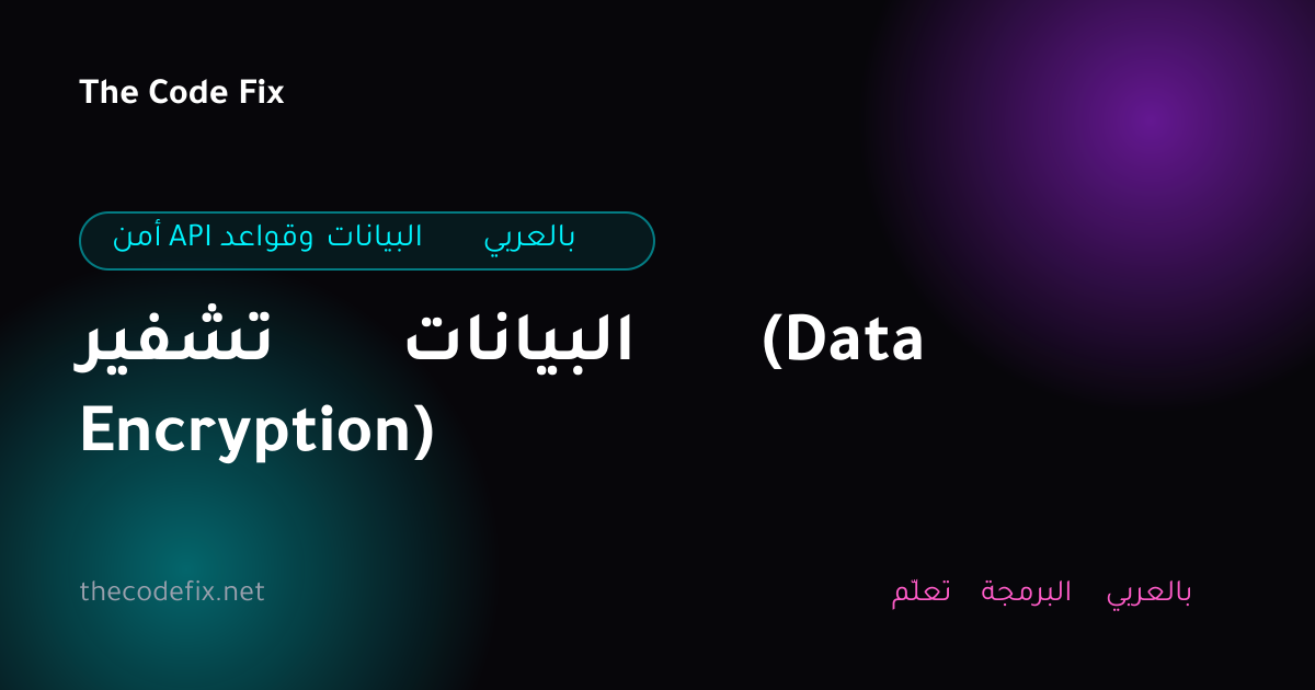 شرح تشفير البيانات (Data Encryption) — أمن API وقواعد البيانات بالعربي