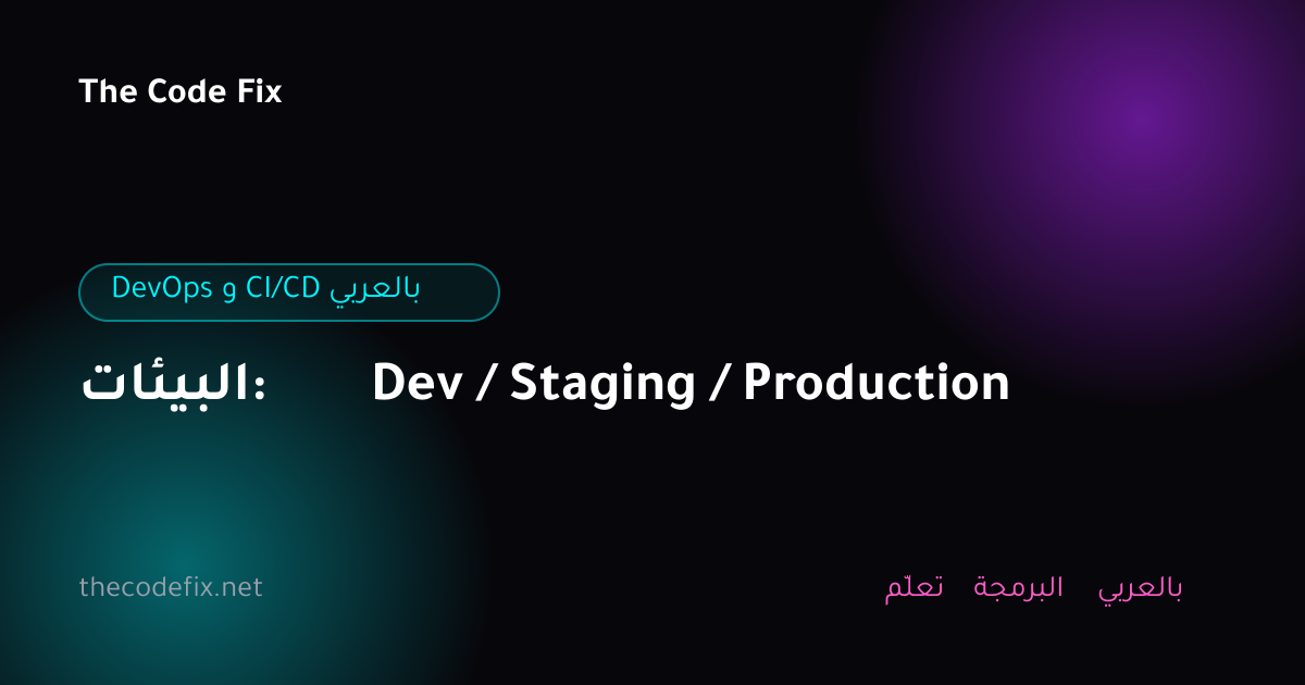 شرح البيئات: Dev / Staging / Production — DevOps و CI/CD بالعربي